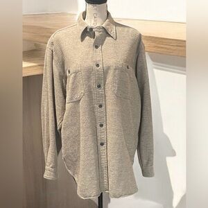 RRL-Ralph Lauren Men’s Button Down Shirt Wool/Silk Blend SZ Large Mottled Beige
